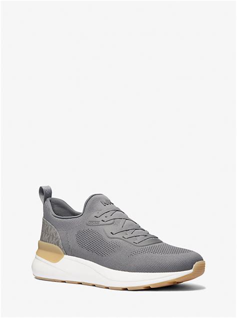 Trevor Leather and Stretch Knit Trainer 